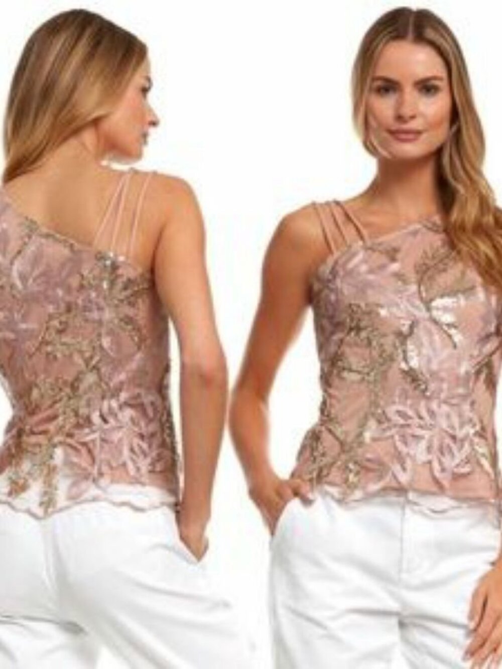 Inner Beauty Women's Sequined Summer Top Medium